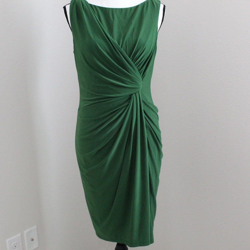 Kelly Green Gathered Waist Bodycon Dress